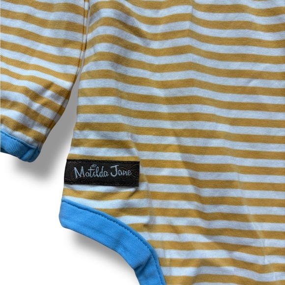 Matilda Jane Make Believe Brand Sparkling New Striped Bodysuit size 12-18 months - Picture 4 of 6